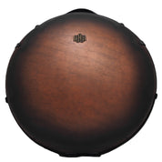 The Avaja Hardcase Vintage Style by Avaja is a round, brown, metallic case with a dark gradient edge, a small AYA logo near the top center, and a smooth, slightly reflective surface.