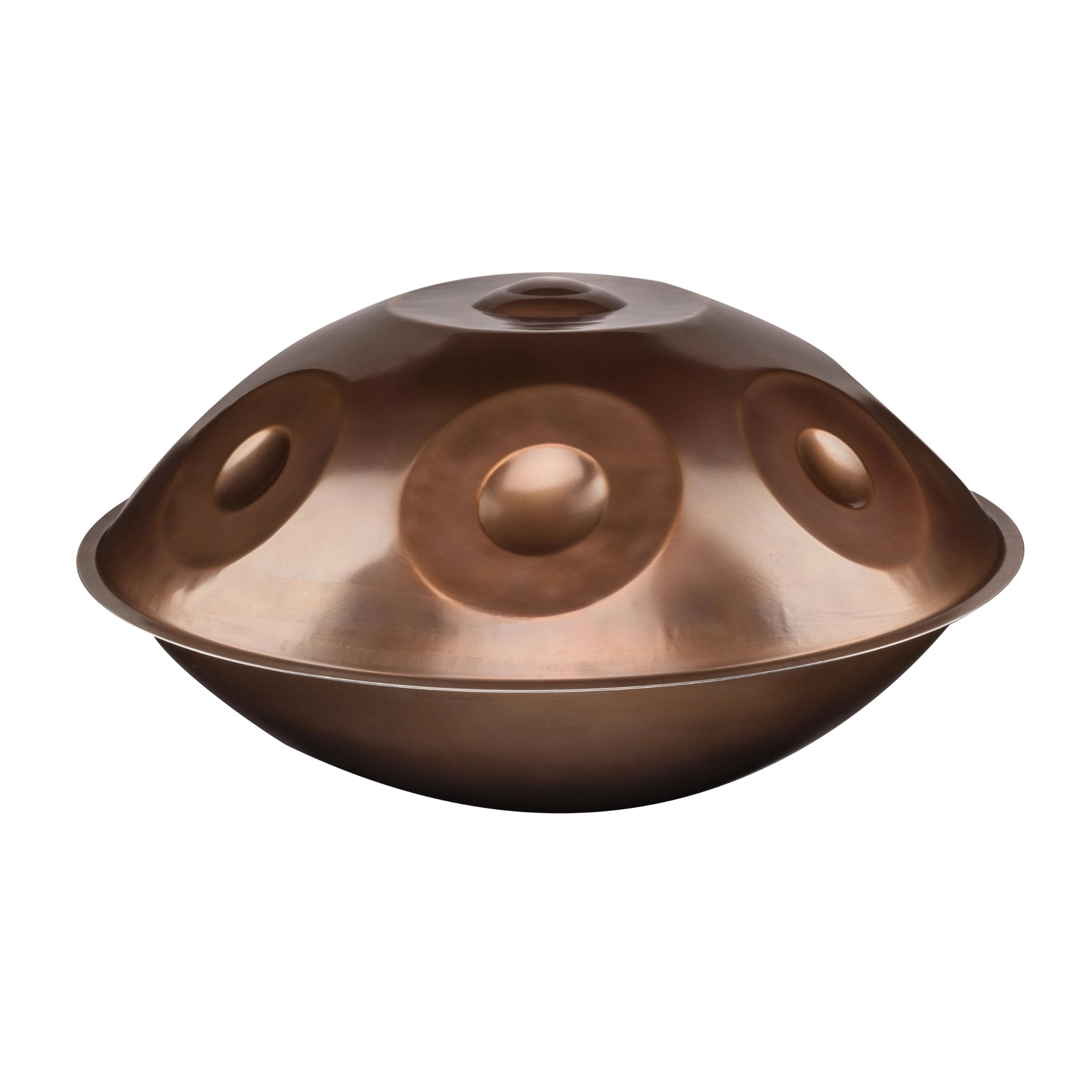The YataoPan C# Pygmy 9 by Yatao // Shop is a metallic handpan drum with a dome shape and circular indentations, displayed on a white background in the signature Yatao style.