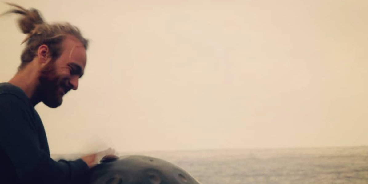 Handpan player Malte Marten of Yatao by the see