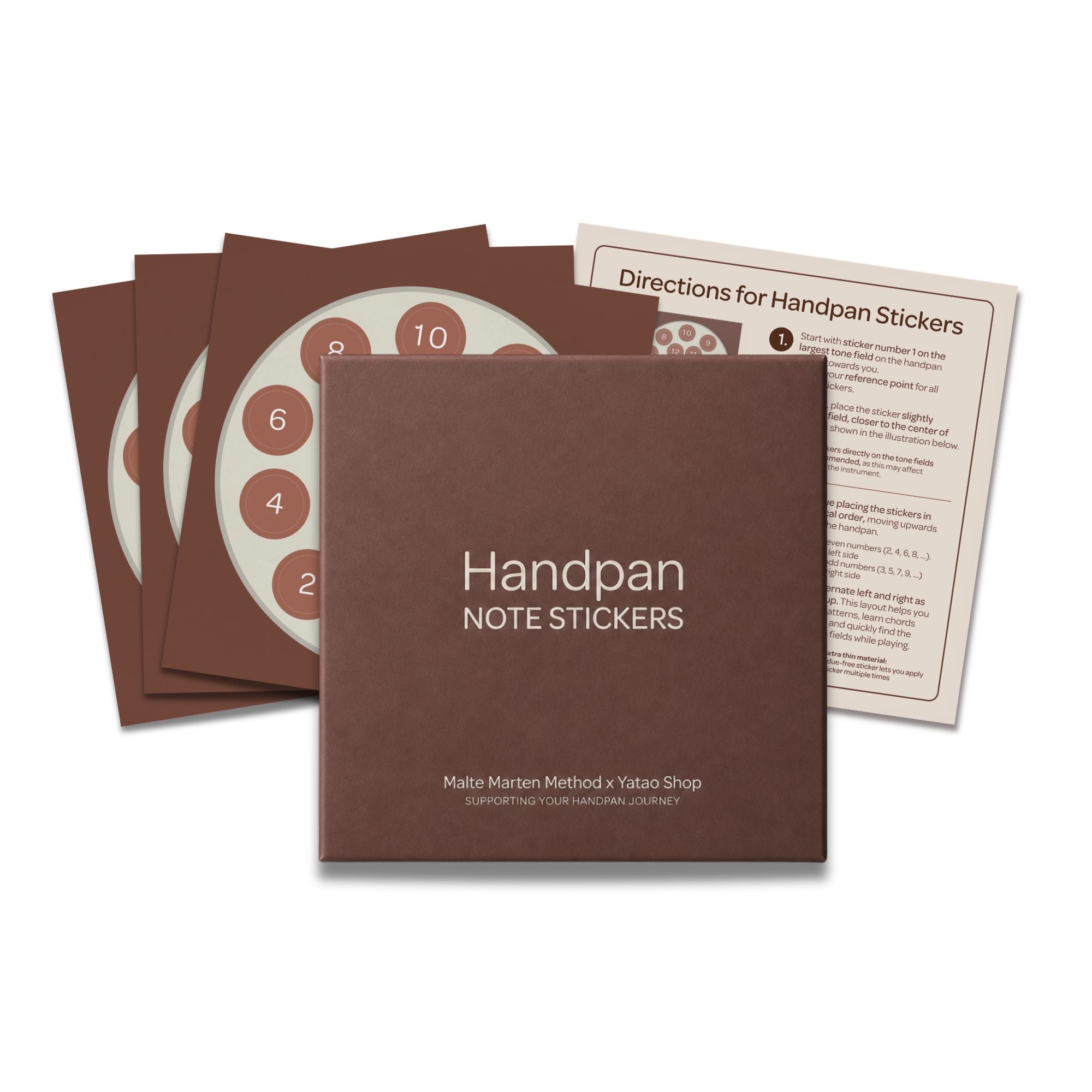 Handpan Sticker package with explanation