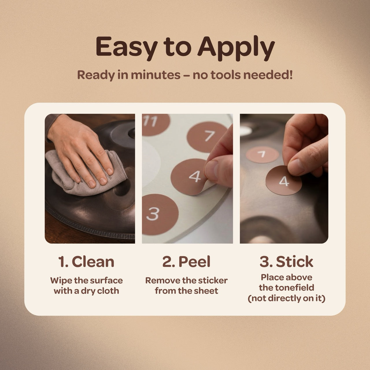 How to apply the handpan sticker
